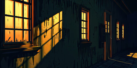 A safehouse, every surface covered in shadows, offering shelter to those who wish to hide from the world.