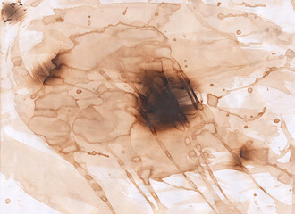 Vintage colored of old paper background with thermal burn marks.