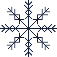 Snowflake icon. Linear symbol.