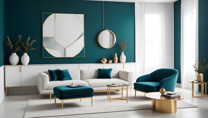 Photo interior modern design room 3d illustration