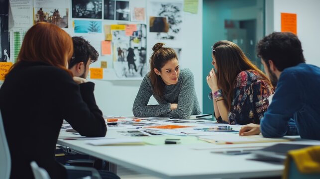 Creative Marketing Campaign Brainstorming Session with Mood Boards and Ideas Generation