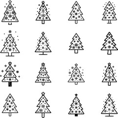 Elegant Christmas Mandala Tree Illustrations