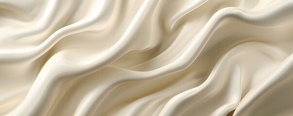 Abstract Swirling Texture of Draped Cream Fabric