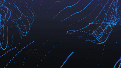 Digital technology background. Dynamic wave of glowing dots. Colorful music wave. Bright lines. Futuristic background for presentation design. Vector