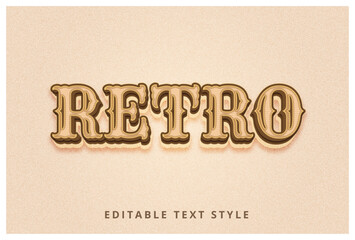 Retro editable 3d text effect, vintage style