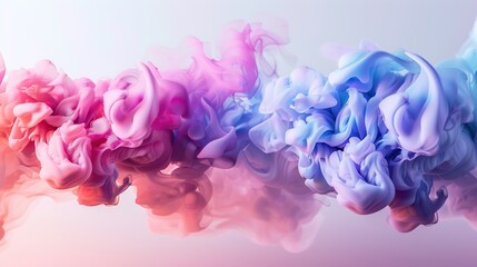 Fototapeta premium Mesmerizing Psychedelic Smoke Art: Vibrant Colors and Abstract Patterns on a Pure White Canvas