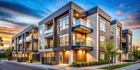 Modern multifamily home with sleek design and contemporary architecture, modern, multifamily, home, architecture