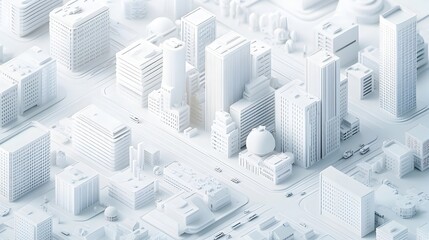 Fototapeta premium Towering Cityscape:A Geometric and Architectural Masterpiece Capturing the Essence of a Modern