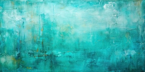 Obraz premium Teal abstract acrylic painting with calming texture , canvas, artwork, paint strokes, abstract, acrylic painting, teal