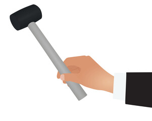 Hand hold hammer. vector illustration
