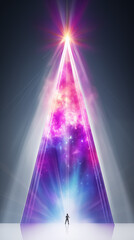 3D Crystal Pyramid, Abstract Image, Texture, Pattern Background, Wallpaper, Cover and Screen for Smartphone, Cell Phone, Computer, Laptop, 9:16 and 16:9 Format