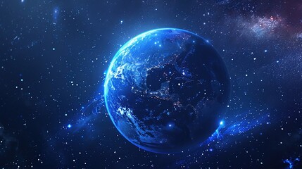 Obraz premium Earth from Space with Starry Milky Way