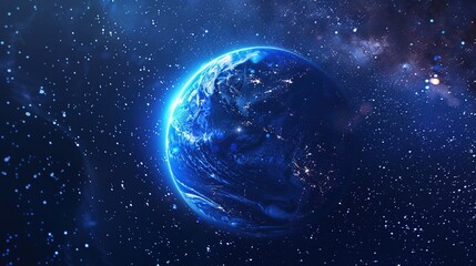 Fototapeta premium Earth from Space with Starry Milky Way