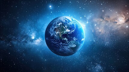 Fototapeta premium Earth from Space with Starry Milky Way