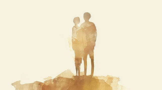 Actions Over Words of Two Sons One Obeying and One Not Christian Theme Beige Background and Copyspace