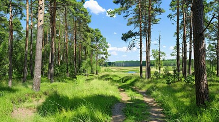 Photographer capturing forest scenes, natural landscape walking tour, artistic nature exploration