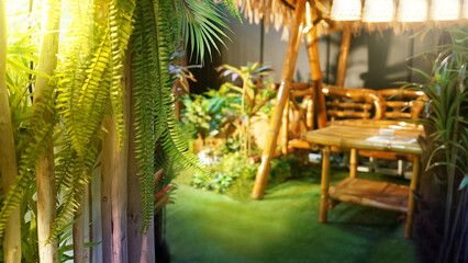 tropical garden,Tropical Rainforest-Inspired Cafe and Restaurant: A Southeast Asian Getaway
