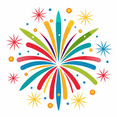 fireworks in white background vector illustration