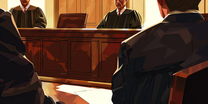 A defendant cowers in the corner of the courtroom, their fate sealed by the words of their accuser.
