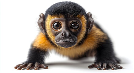 Obraz premium Little cute monkey on white isolated background.