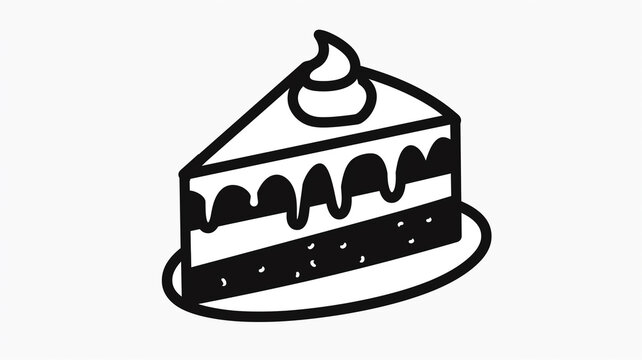 recommend clip art: Cream cake sign solid icon. Cream cake vector with black outline isolated on white background