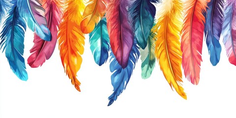 Indigenous Pride and Abstract Artistry: A Celebration of Native Heritage through Feather Flags and Artistic Expression.