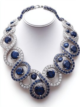 Elegant sapphire and diamond necklace a perfect blend 