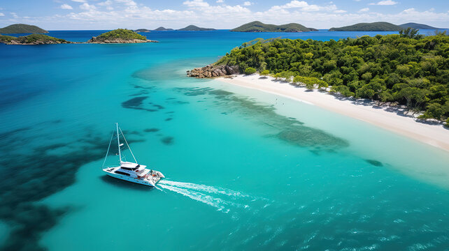 Aerial shot of the sea and forest in marmaris boncuk bay, turkey