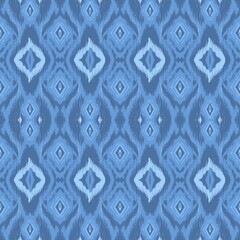 Ikat pattern color background including repeated shape, traditional, ethnic, embroidery style, for decoration, ornament, home decor, curtain, fabric, clothing.