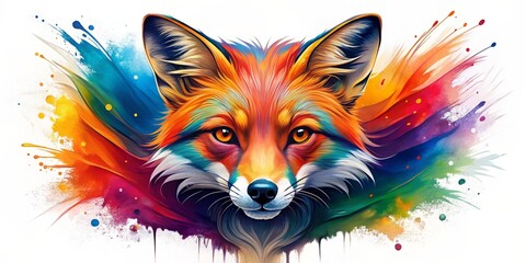 Vibrant Colorful Fox Face Logo