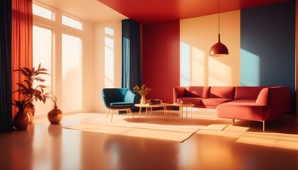 Photo interior modern design room 3d illustration