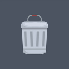 trash can in flat vector design.