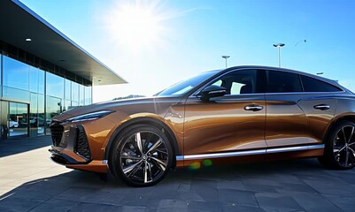 Sleek Car Showcase at Modern Dealership