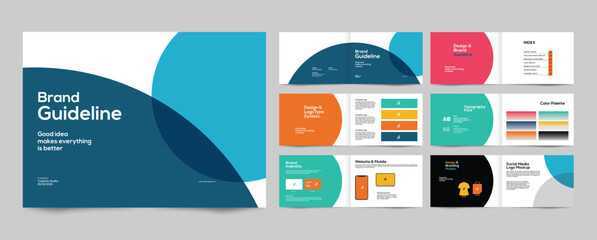 brand guideline landscape template for brand identity presentation guide layout 