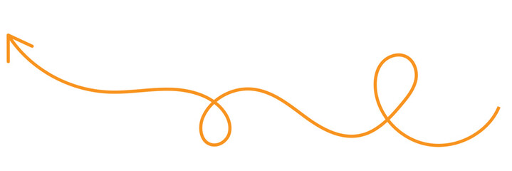 Round curl long arrow. Thin arrow curled symbol icon. Arrow swish sign.