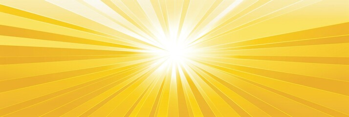 Obraz premium Yellow Rays of Sunshine in Retro Style Background. Pop Art Banner with Sunburst