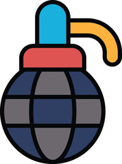 a Hand grenade icon in line style