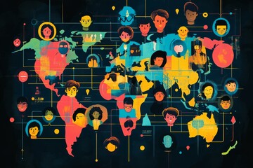 Obraz premium Global Network of Interconnected Individuals