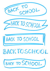 Back to school, the elements are hand-drawn with a felt-tip pen on a white background. Illustration with a marker, graphic creative drawing in doodle style