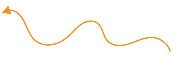 Round curl long arrow. Thin arrow curled symbol icon. Arrow swish sign.