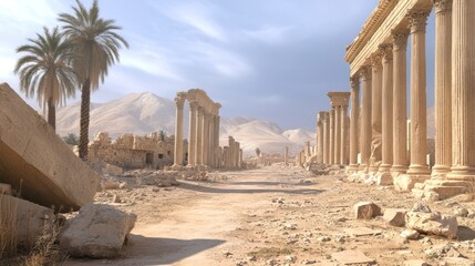 Fototapeta premium Ruins of Palmyra: A Glimpse into Ancient History