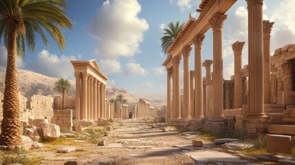 Fototapeta premium Ancient Ruins of Palmyra, Syria