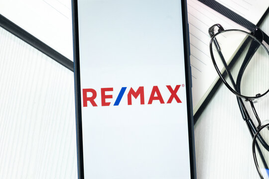 New York, USA - 10 August 2024: ReMax Logo on Phone Screen, Company Icon on Display