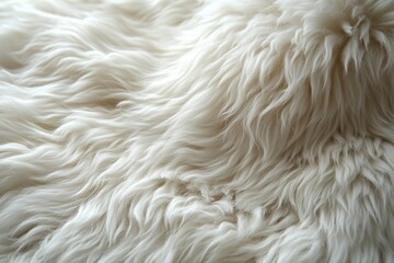 Soft white fur texture draped gracefully, creating a cozy and inviting atmosphere