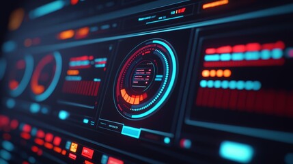 Obraz premium A 3D search engine interface with dynamic, rotating search results, symbolizing real-time data processing