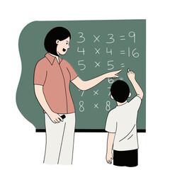 teacher teaches mathematics to student