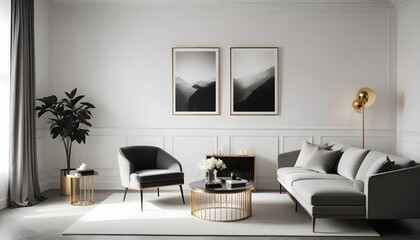 Photo interior modern design room 3d illustration