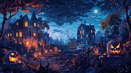 Obraz premium Halloween Pumpkins