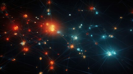 Fototapeta premium A glowing AI-powered neural network visualized as an interconnected web of light, symbolizing the complexity of AI systems