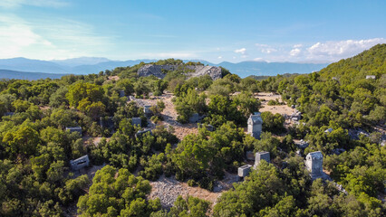 Kyaneai Buyuk Sarnıc - Abandoned Roman ruins in Turkey, amphitheatre and ancient tombs
